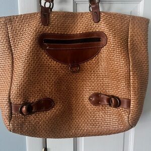 Elegant Tan Woven Tote Bag by Paige Novick